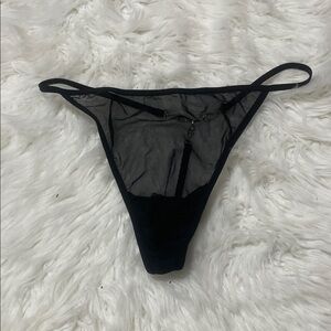 Black Sheer Thong
